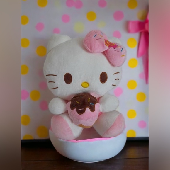 Adorable Kawaii Sanrio Hello Kitty Ice Cream Cone Plush Doll - Stuffed Toy - Picture 4 of 12